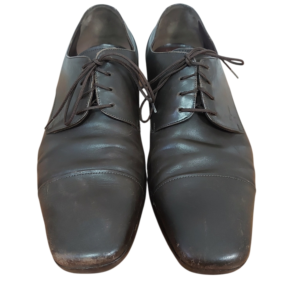 VTG Salvatore Ferragamo Men Lace-up Dress Shoes Size 10.5 Brown Leather Oxford